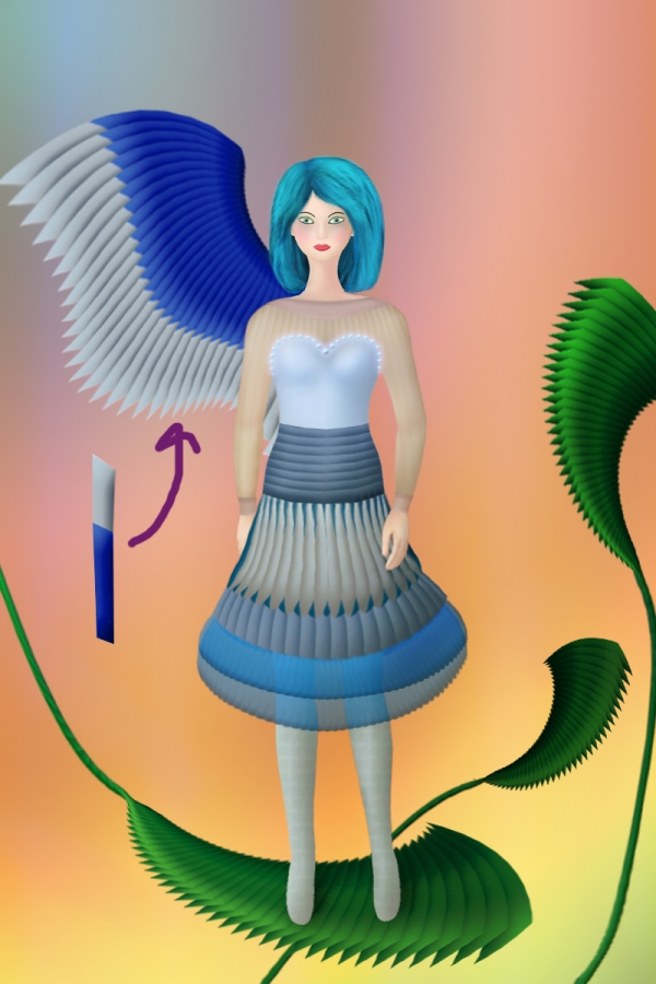 Creation of Blue Wings: Step 16